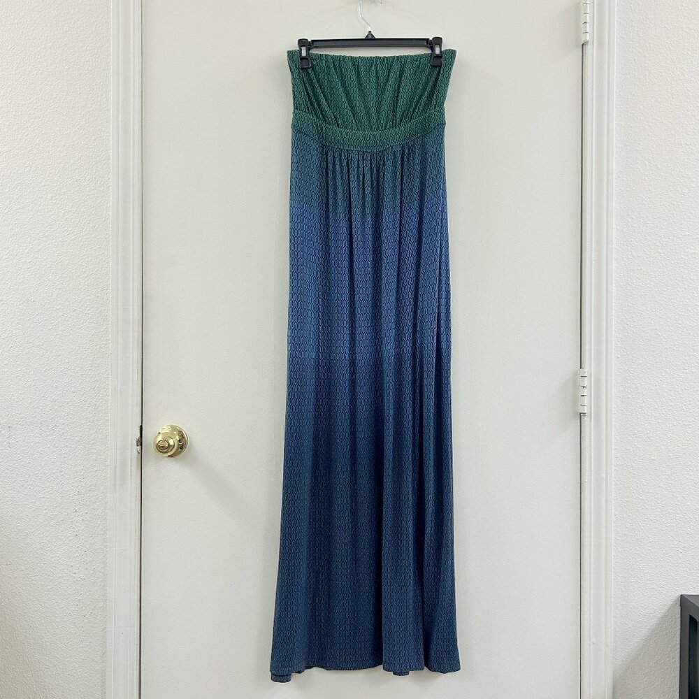 Soma Soft Maxi Dress Cover up Beachwear Ombre Green Blue Size MEDIUM